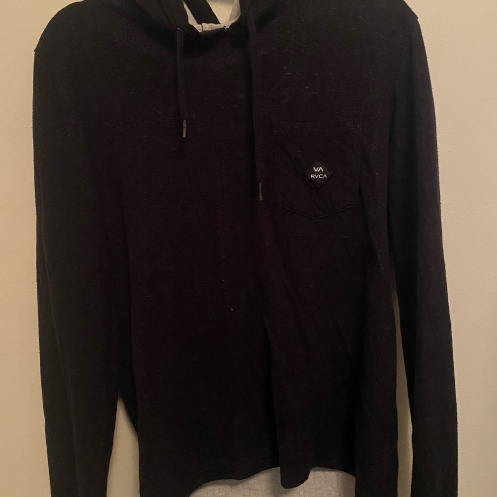 RVCA Men's Black Hoodie with Pocket